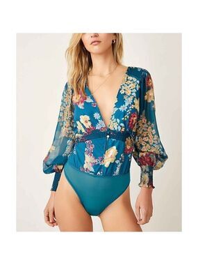 FREE PEOPLE Wanderlust Bodysuit / Jade Combo